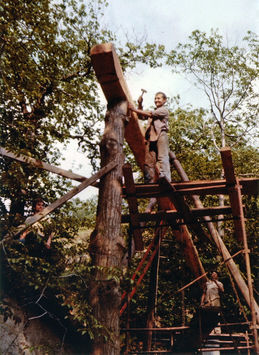 Cesarino Bonin, costruzione del tetto